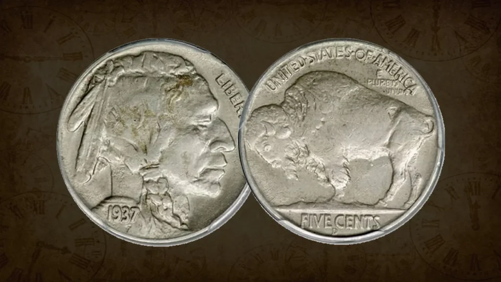 11. 1937 D 3Legged Buffalo Nickel 1