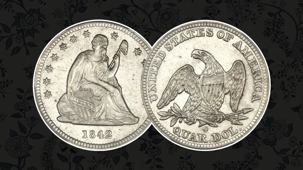 9. 1842 O Liberty Seated Quarter