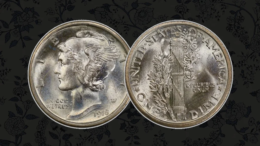 1918 S Mercury Dime With Full Band