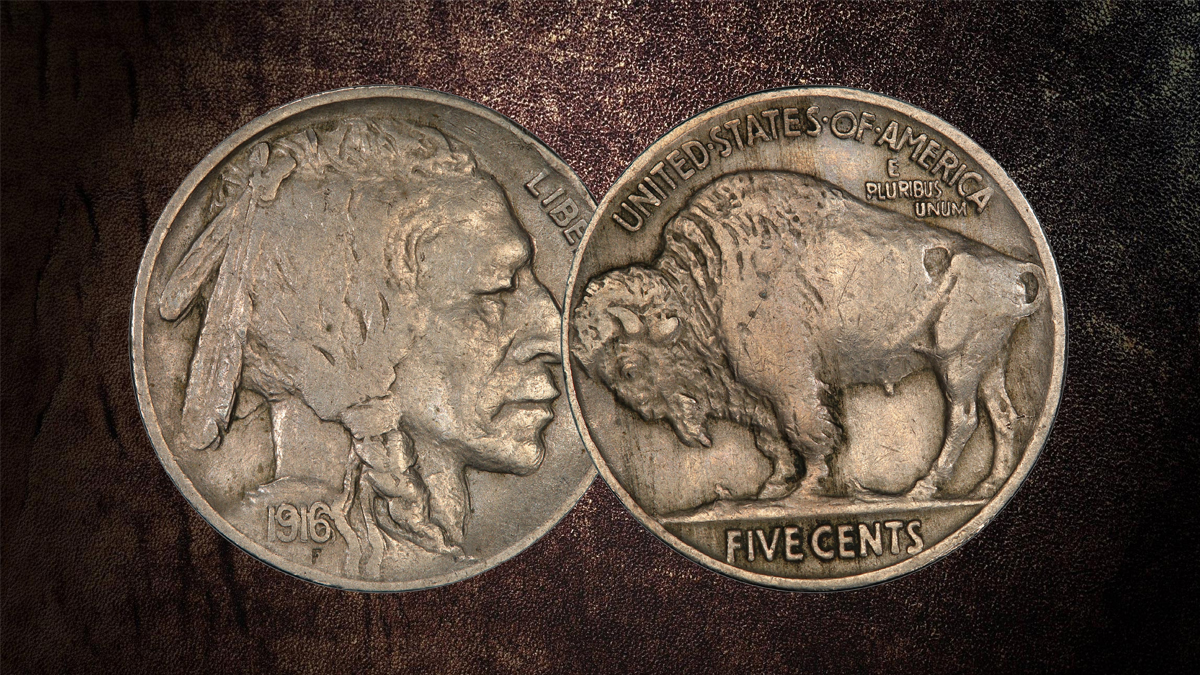 1916 Buffalo Nickel Doubled Die Obverse