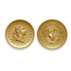 230th Anniversary Flowing Hair High Relief Gold Coin