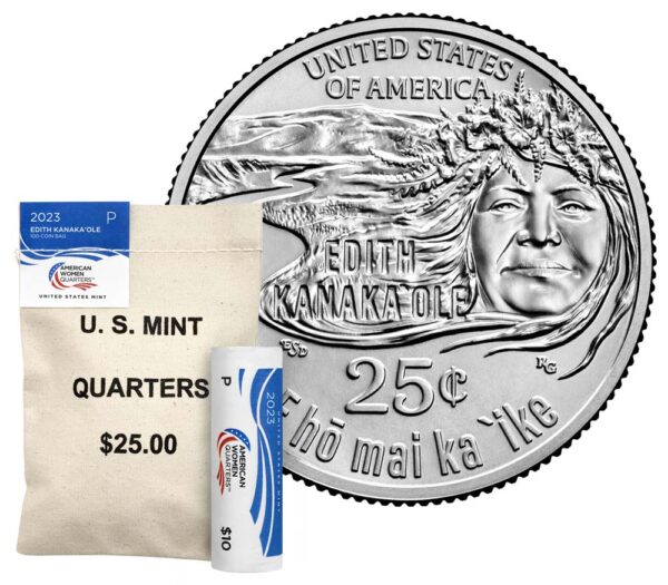 American Women Quarters 2023 Rolls and Bags – Edith Kanakaʻole