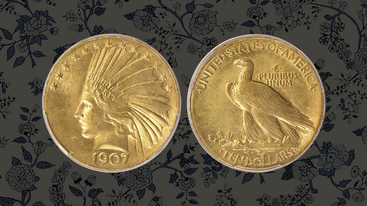 Rare Indian Head Gold Eagle Coin with Wire Edge and Periods at GreatCollections