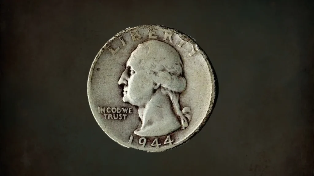 The obverse of the 1944 Washington Quarter